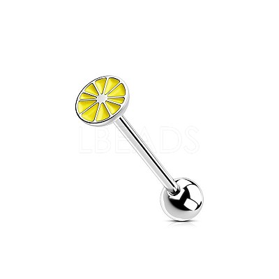 304 Stainless Steel Enamel Straight Barbell Tongue Rings FS-WG7AF88-10-1