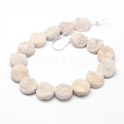 Electroplated Natural & Dyed Druzy Agate Bead Strands G-N0169-004Q-01-1