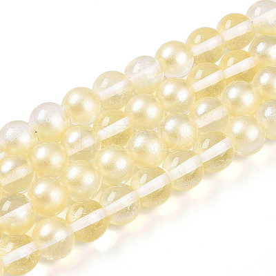 Baking Paint Transparent Glass Beads Strands DGLA-N011-10mm-02-1