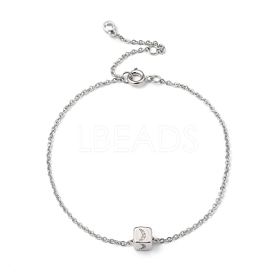 Cube Micro Pave Cubic Zirconia Pendant Necklaces & Bracelets Sets SJEW-JS01116-01-1