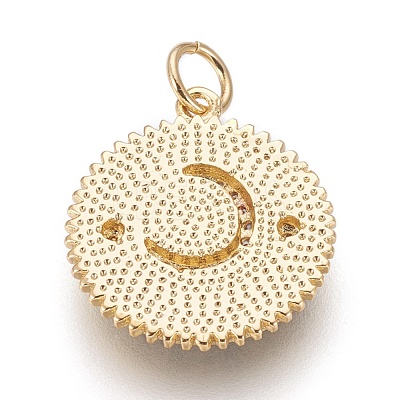Brass Micro Pave Cubic Zirconia Pendants KK-O113-04G-A-1