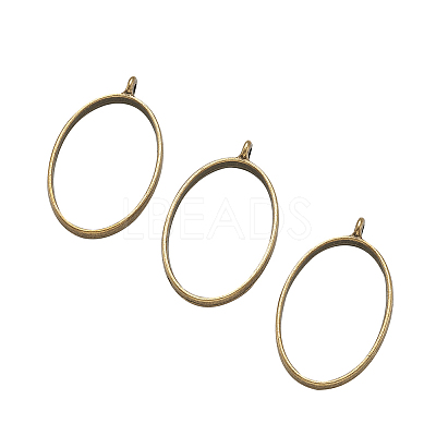 Rack Plating Alloy Open Back Bezel Pendants PALLOY-TA0001-10AB-1