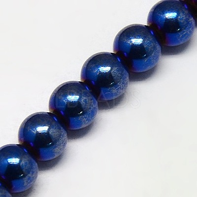 Electroplate Non-magnetic Synthetic Hematite Beads Strands G-J169A-6mm-03-1