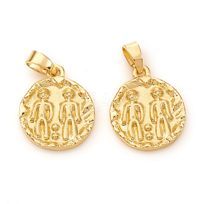 12 Constellation/Zodiac Sign Brass Pendants KK-I672-33-1