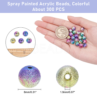 Spray Painted Acrylic Beads ACRP-AR0001-03-1