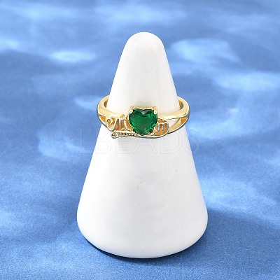 Mother's Day Brass Pave Cubic Zirconia Cuff Open Rings CU-CBACDF6-06G-02-1