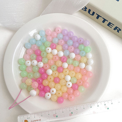 Opaque Acrylic Beads OACR-H038-23-1