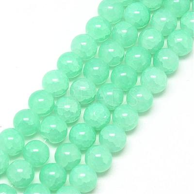 Baking Paint Crackle Glass Bead Strands DGLA-Q023-4mm-YS19-1