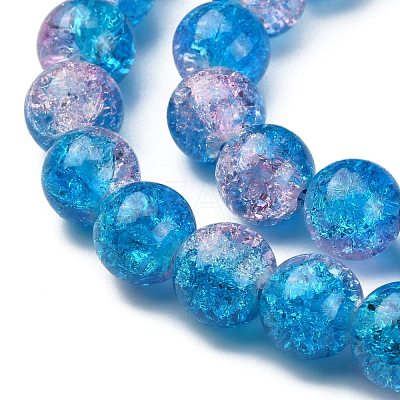 Spray Painted Crackle Glass Beads Strands CCG-Q001-10mm-19-1