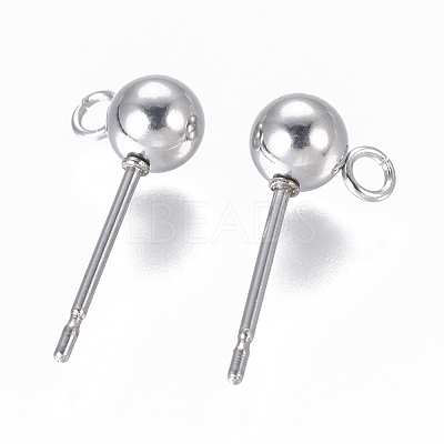 Non-Tarnish 304 Stainless Steel Ear Stud Components STAS-F227-18C-P-1