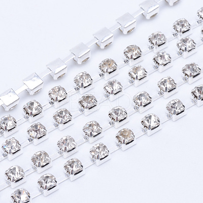 Brass Rhinestone Strass Chains CHC-T004-SS14-01S-1