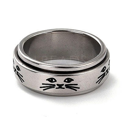 Non-Tarnish 203 Stainless Steel Rotating Spinner Fidget Band Rings for Anxiety Stress Relief RJEW-G118-05P-1