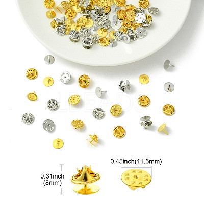 50Pcs 2 Colors Brass Butterfly Clutches Pin Backs KK-CJ0002-54-1