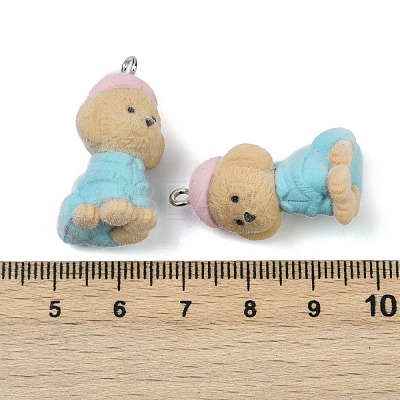 Flocky Resin Pendants FIND-A052-06I-1