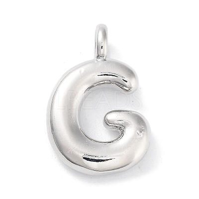 Rack Plating Brass Balloon Letter Pendants KK-C050-01P-G-1
