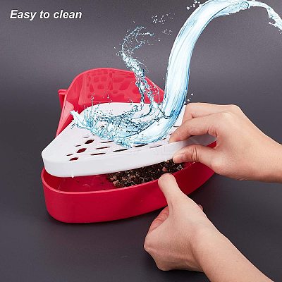 Plastic Small Animal Triangle Toilet Trainer Corner AJEW-GA0001-34A-1