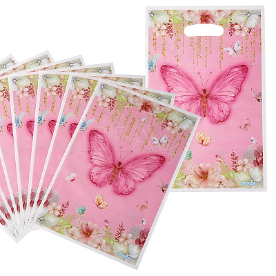 10Pcs Rectangle with Butterfly Pattern Paper Gift Bags CARB-TAC0002-04-1