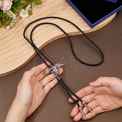 1Pc Alloy Cattle Head Bolo Tie Necklaces NJEW-MA0001-01-1