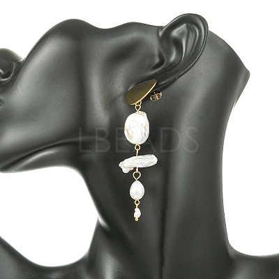 Natural Nucleated Baroque Keshi Pearl Stud Earrings EJEW-JE07152-1