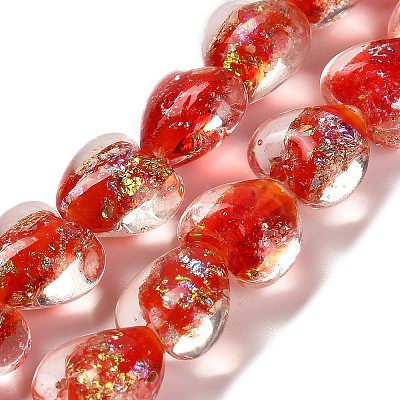 Handmade Dichroic Foil Glass Beads Strands DICH-U001-03G-1