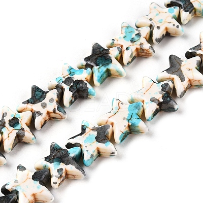 Spray Painted Synthetic Turquoise Beads Strands UNKW-T001-11H-1