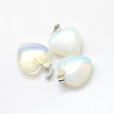 Heart Opalite Pendants G-Q371-10-1