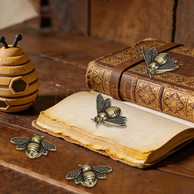 Brass Bees Display Decorations AJEW-WH0752-683-1