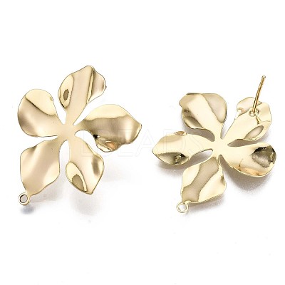 Brass Stud Earring Findings KK-T056-24G-NF-1