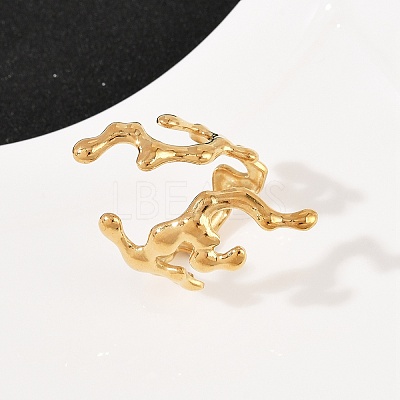 304 Stainless Steel Cuff Open Rings for Women RJEW-H255-01G-08-1