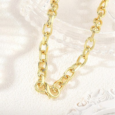 6MM Brass Cable Chain Necklaces with S Clasps NJEW-JN06442-1