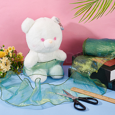 Mermaid Color Polyester Pleated Lace Trim Ribbon DIY-WH0401-58A-1