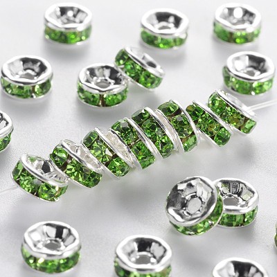 Brass Grade A Rhinestone Spacer Beads RSB036NF-10-1
