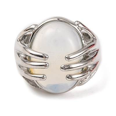 Oval Opalite Finger Ring G-Q184-06D-P-1