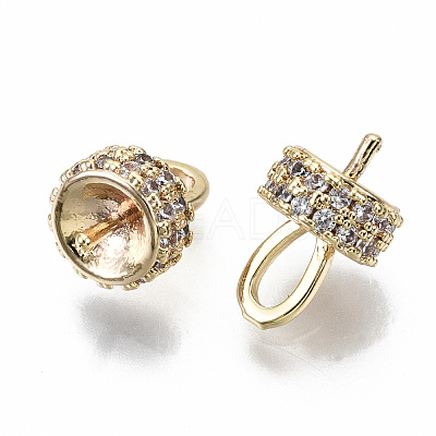 Brass Micro Pave Cubic Zirconia Peg Bails Pendants KK-N231-166-NF-1