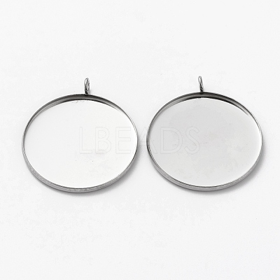 Non-Tarnish 304 Stainless Steel Pendant Cabochon Settings STAS-L253-011B-P-1