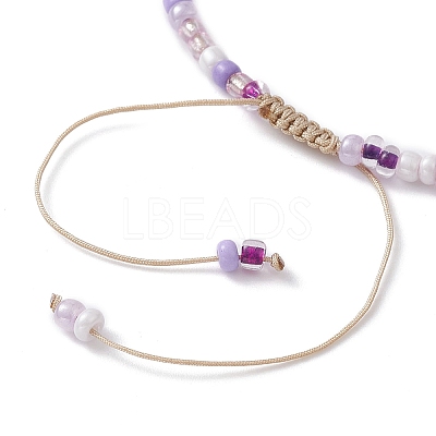 Natural Mixed Gemstone & Glass Seed Braided Bead Bracelets BJEW-JB09529-1