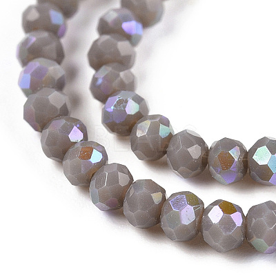 Electroplate Opaque Solid Color Glass Beads Strands EGLA-A034-P2mm-L23-1