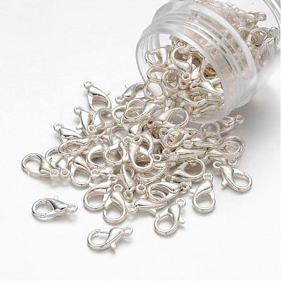 Silver Color Plated Alloy Lobster Claw Clasps X-E102-S-1