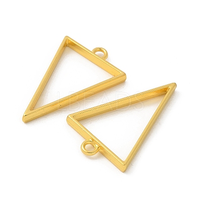 Rack Plating Alloy Triangle Open Back Bezel Pendants PALLOY-S047-09E-FF-1