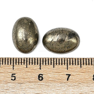 Oval Natural Pyrite Cabochons G-S395-01-1