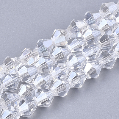 Electroplate Glass Beads Strands X-EGLA-Q118-6mm-A15-1