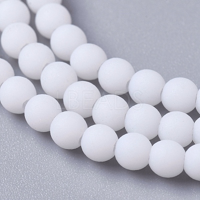 Frosted Opaque Glass Bead Strands FGLA-G002-A11-1