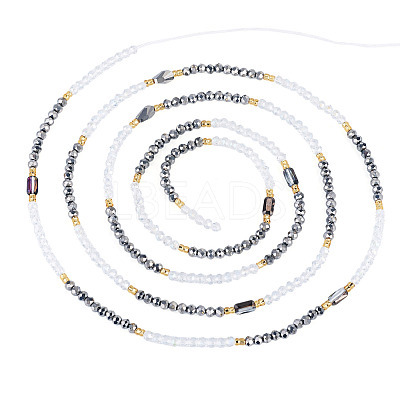 Glass Beaded Adjustable Waist Chains for Women AJEW-TA0005-78B-1