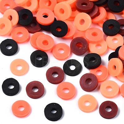 Handmade Polymer Clay Beads Strands CLAY-R089-6mm-T02B-21-1