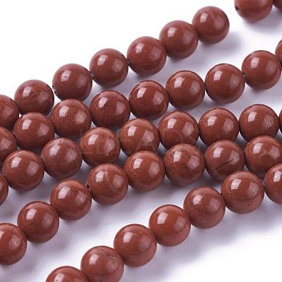 Natural Red Jasper Beads Strands G-F348-01-8mm-AA-1