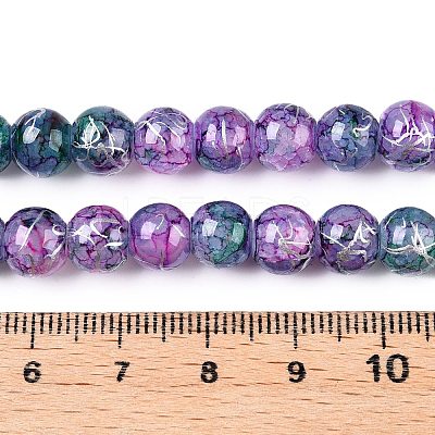 Drawbench Crackle Glass Beads Strands GLAA-N006-8mm-05-1