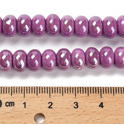 Glazed Porcelain Rondelle Beads PORC-Q001-01D-1