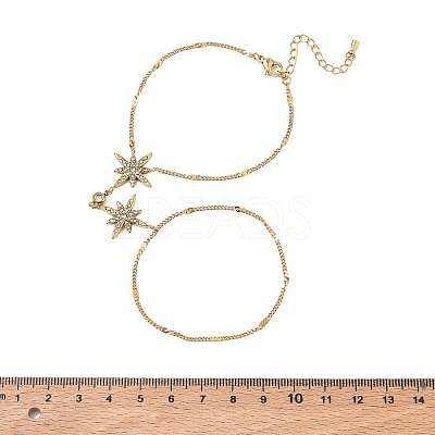 Summer 304 Stainless Steel Crystal Rhinestone Star Link Hand Chain Ring Bracelets for Women SA-CBAAE04-02G-1