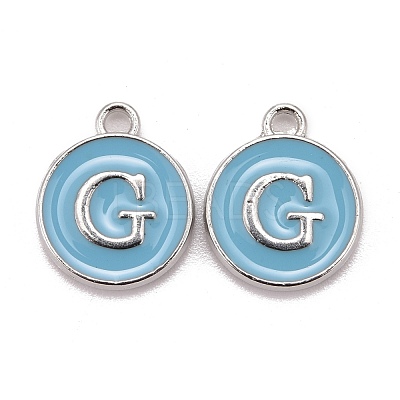 Platinum Plated Alloy Enamel Charms ENAM-S118-04G-P-1