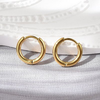304 Stainless Steel Huggie Hoop Earrings EJEW-G272-02-8mm-G-1